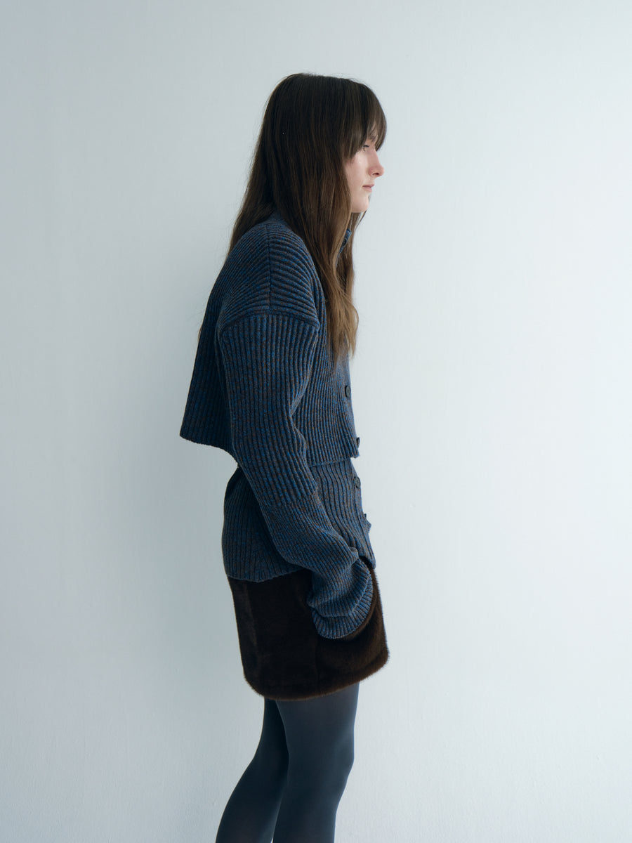 Wool Crop Knit Cardigan