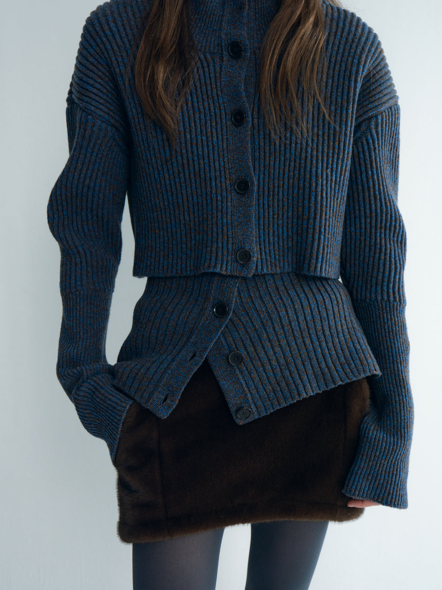 Wool Crop Knit Cardigan