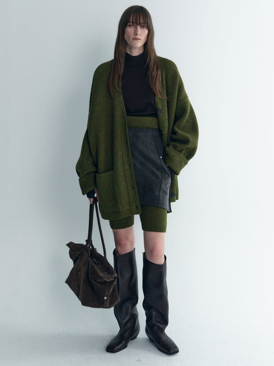Wool Oversize Knit Cardigan