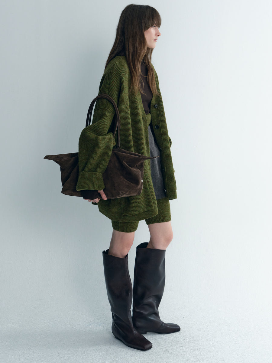 Wool Oversize Knit Cardigan