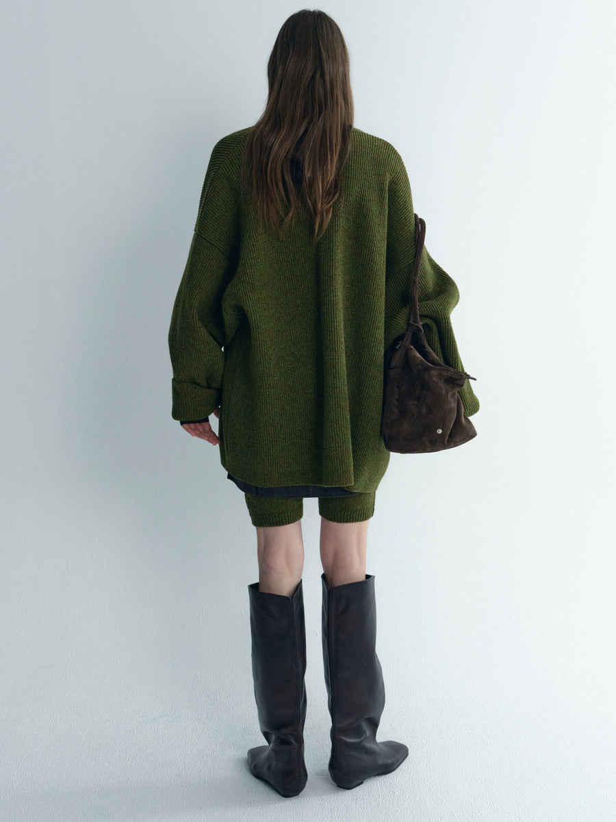 Wool Oversize Knit Cardigan