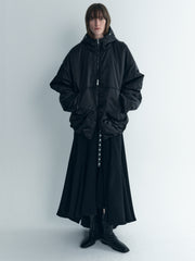 Draped Thindown Hoodied Jacket