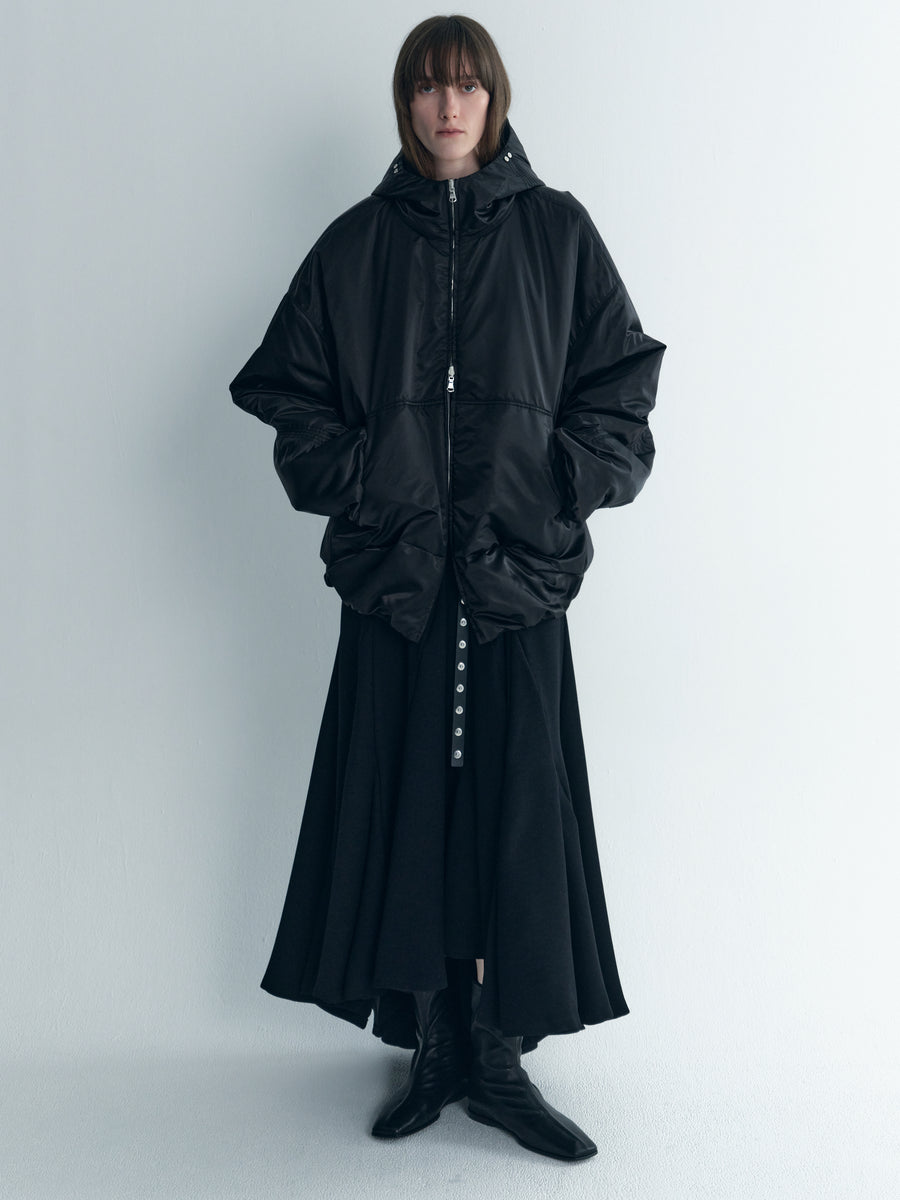 Draped Thindown Hoodied Jacket