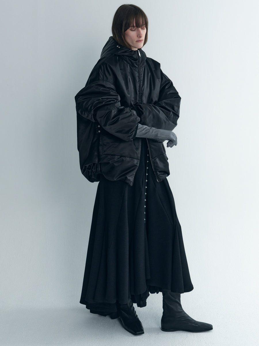 Draped Thindown Hoodied Jacket