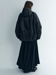 Draped Thindown Hoodied Jacket