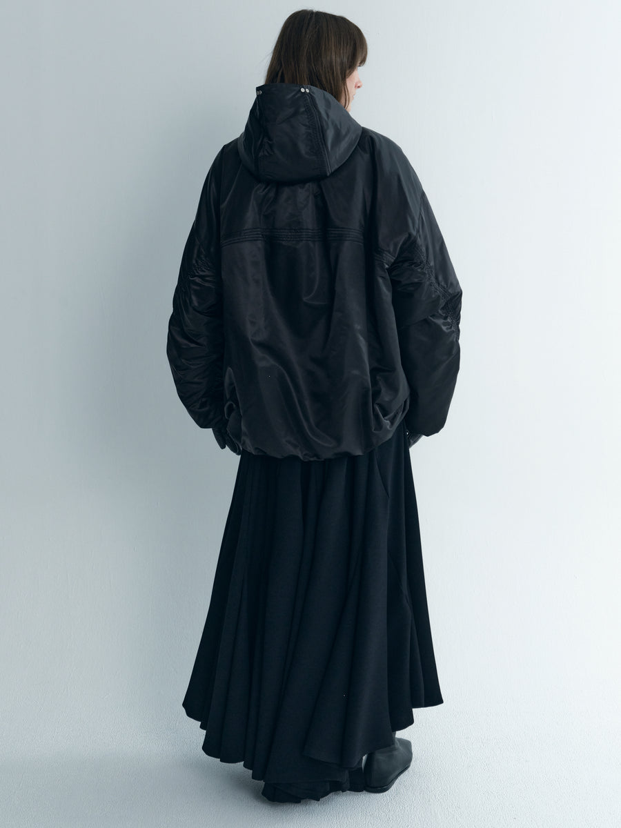 Draped Thindown Hoodied Jacket