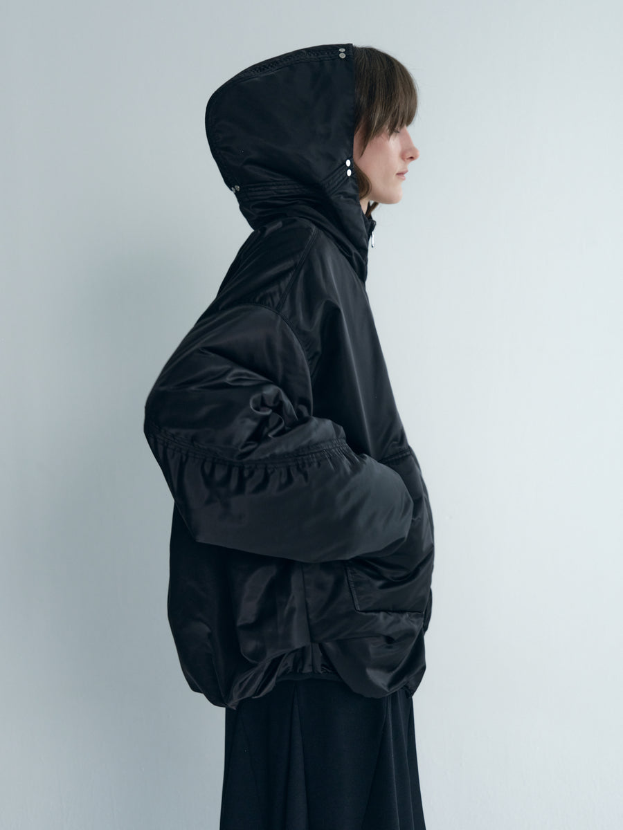 Draped Thindown Hoodied Jacket