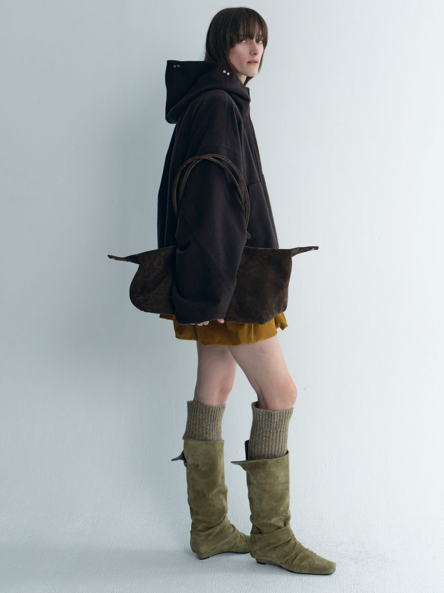 Draped Thindown Hoodied Jacket
