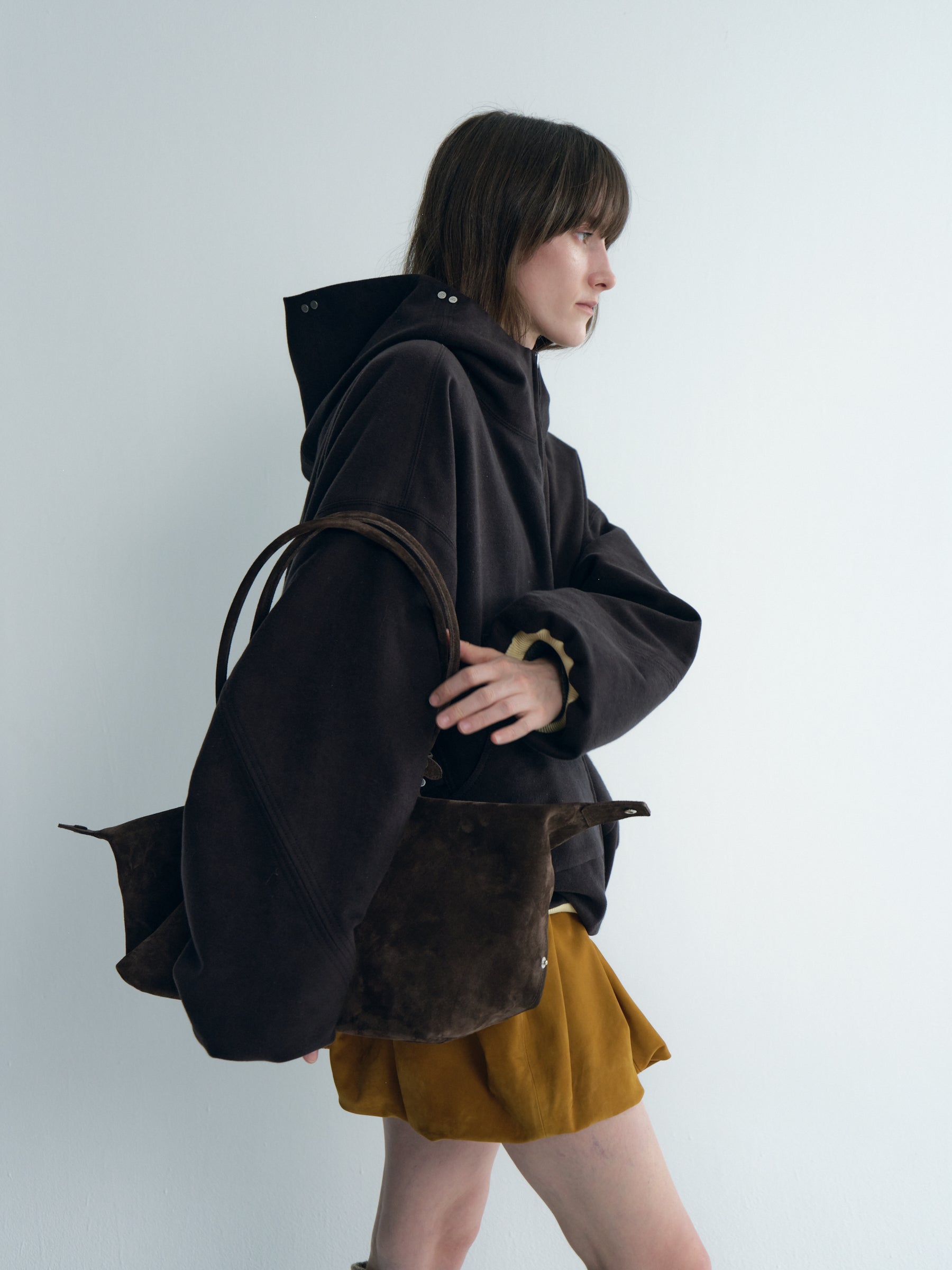 Draped Thindown Hoodied Jacket