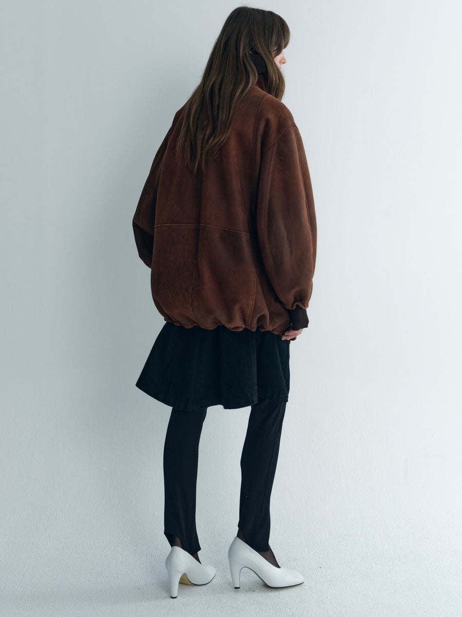 Stand Up Collar Leather Outer