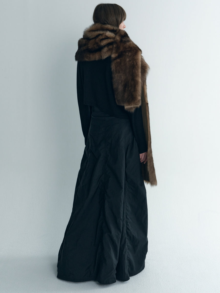 Shirring Detailed Long Skirt