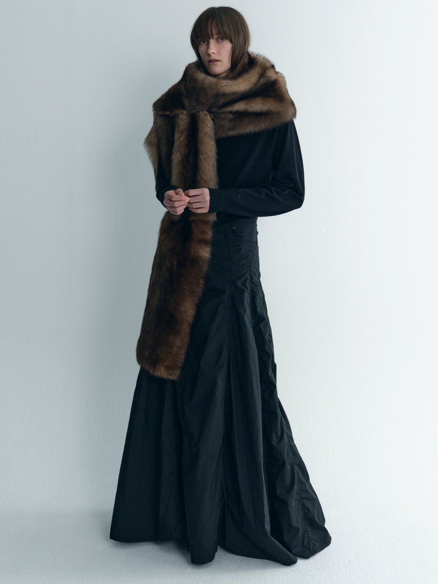 Shirring Detailed Long Skirt