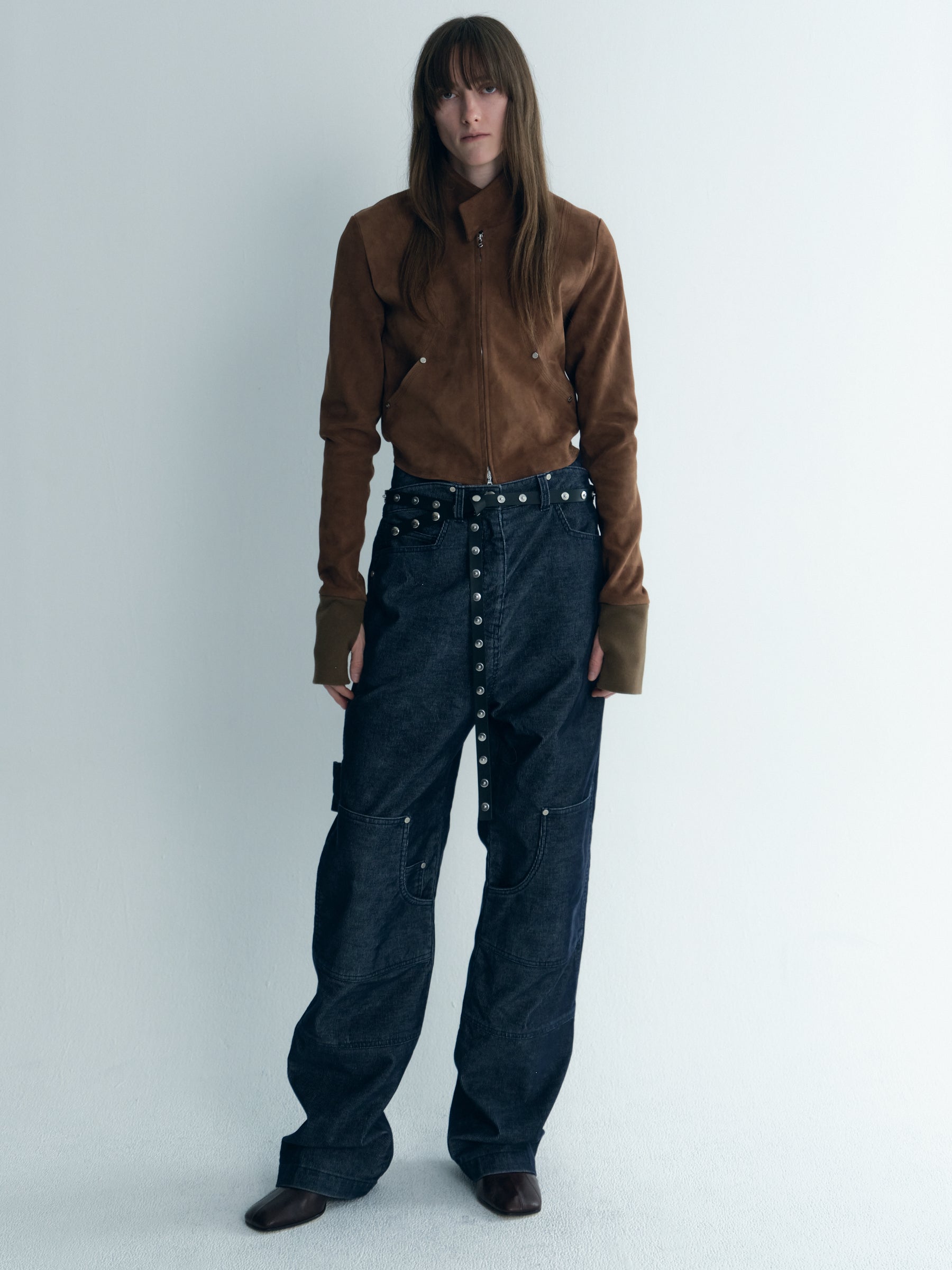 Rivet Detail Washed Black Denim