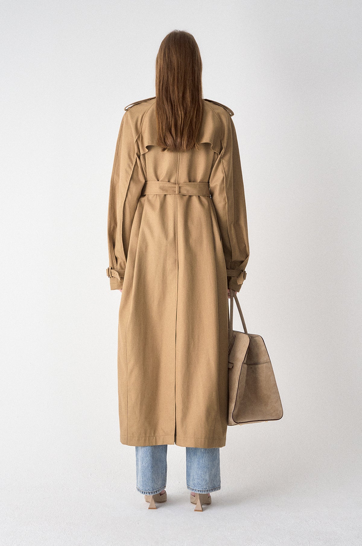 Belted Open Trench Coat