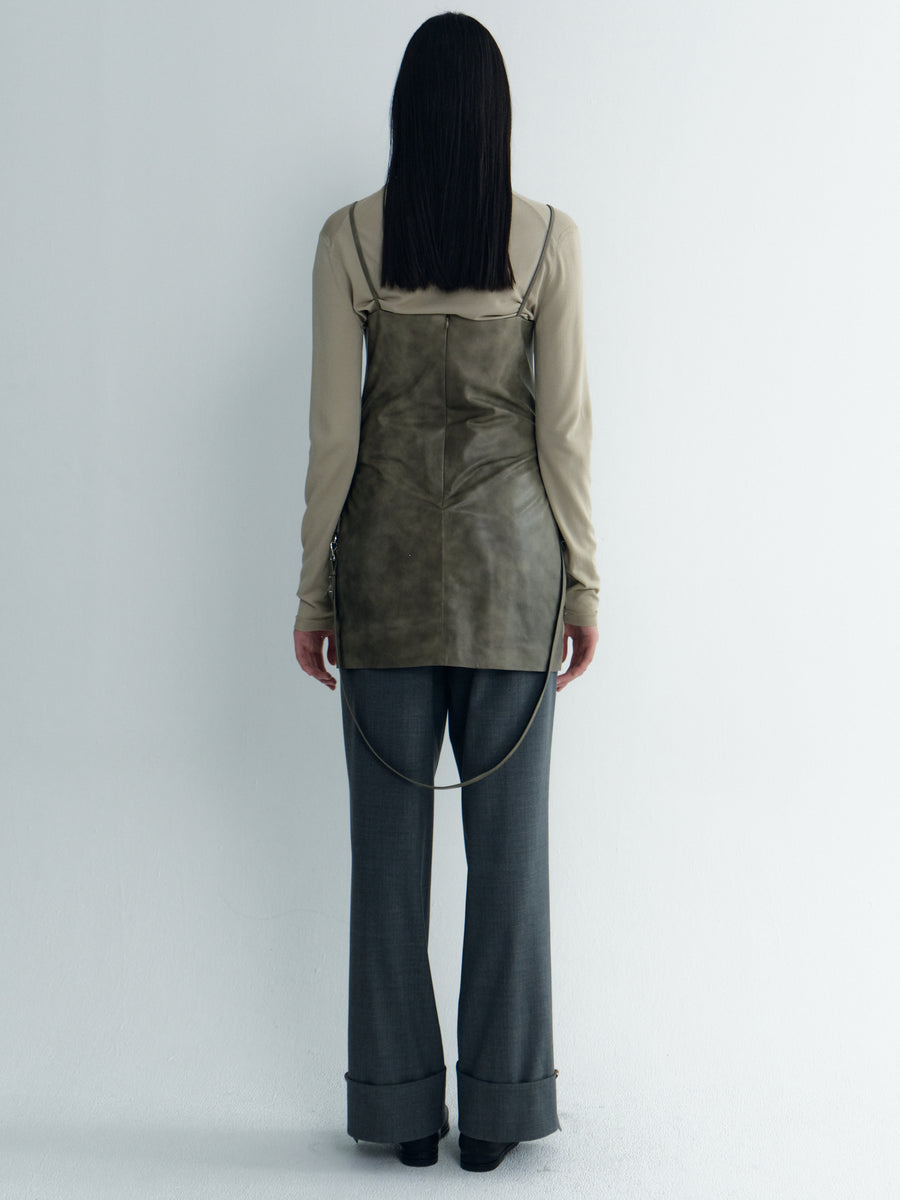 Cuffs-Turnup Belted Pants