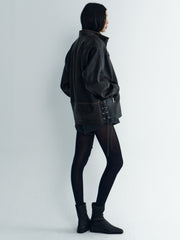 Biker Style Leather Outer