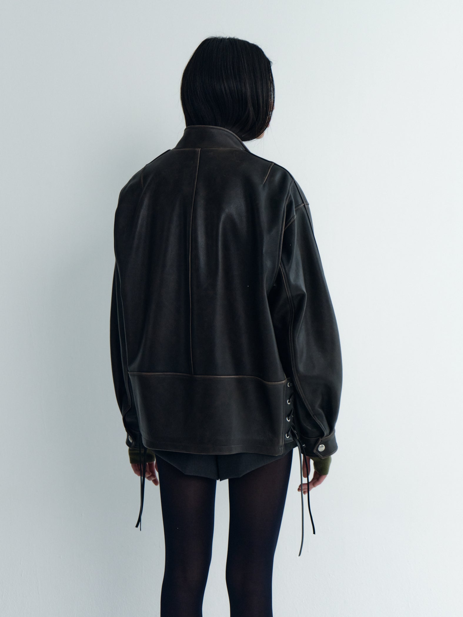 Biker Style Leather Outer