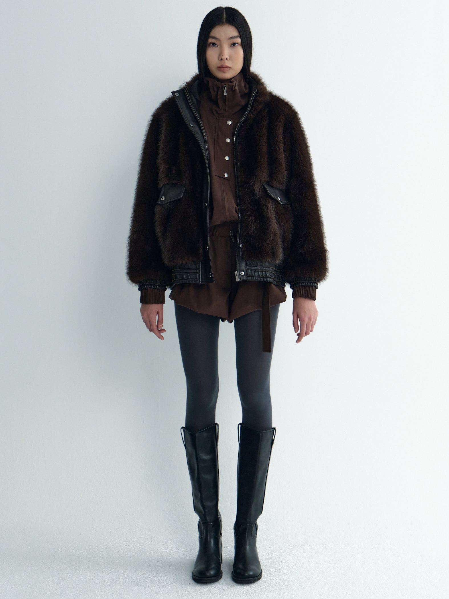Hairy Oversized Bomber Jacket
