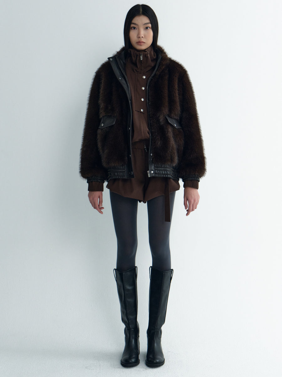 Hairy Oversized Bomber Jacket