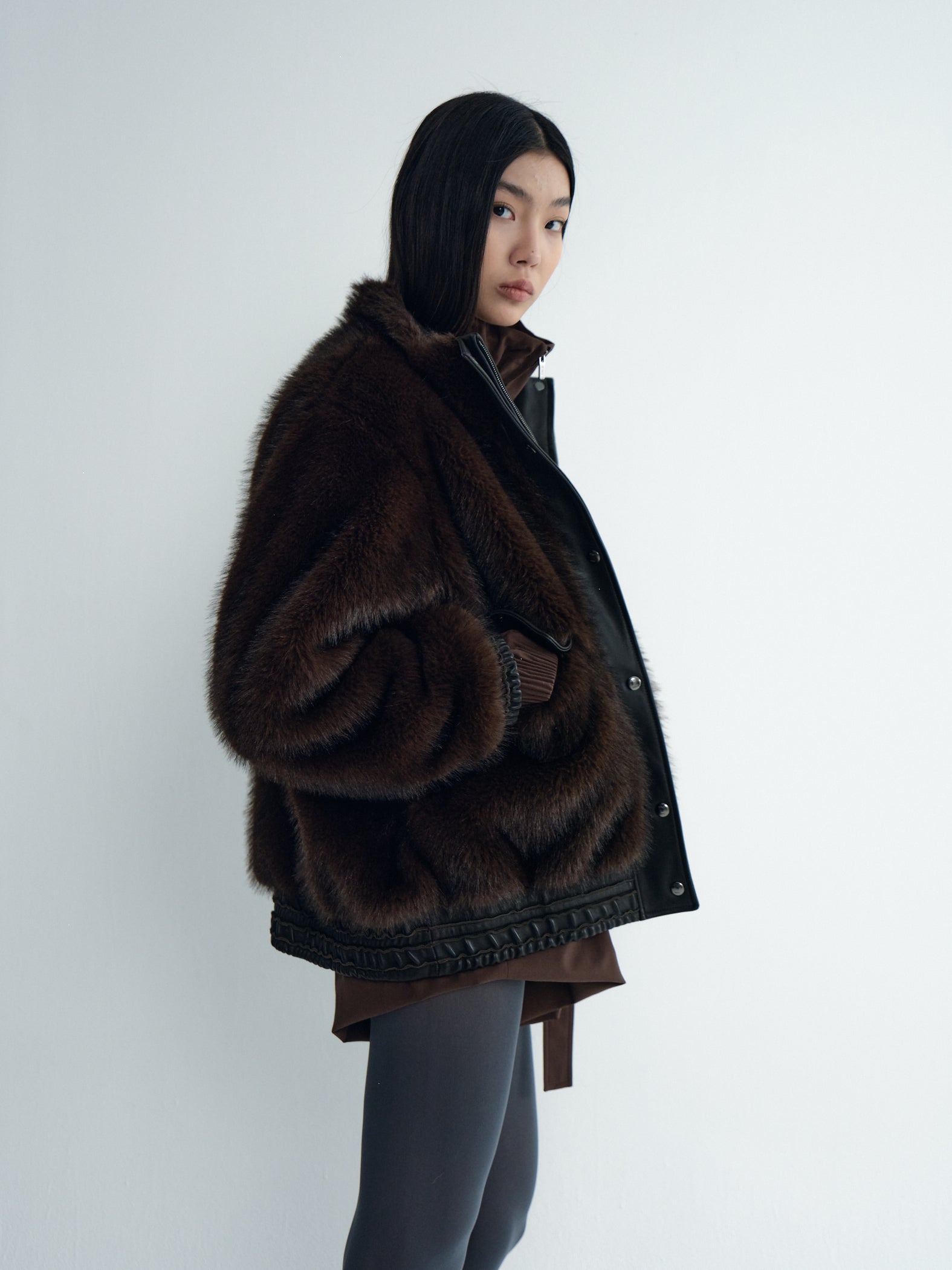 Hairy Oversized Bomber Jacket