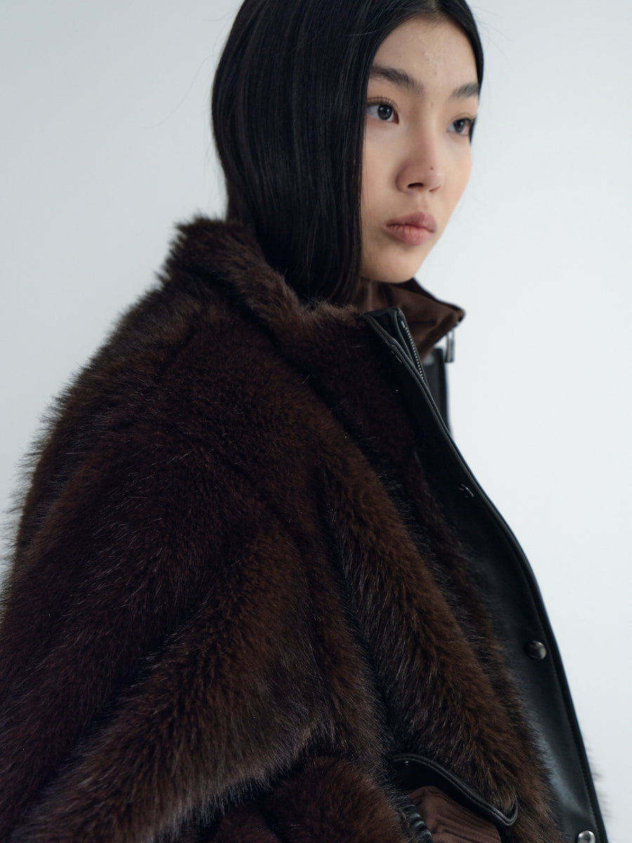 Hairy Oversized Bomber Jacket