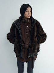 Hairy Oversized Bomber Jacket