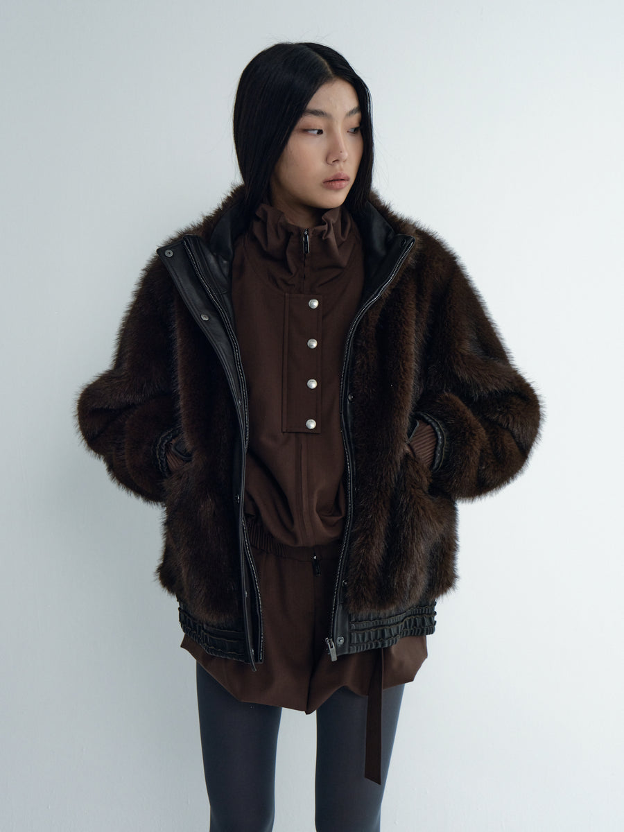 Hairy Oversized Bomber Jacket