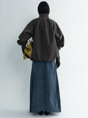 Avant-Silhouette Washed Denim Skirt