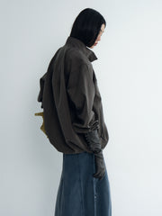 Avant-Silhouette Washed Denim Skirt