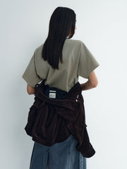 Avant-Silhouette Washed Denim Skirt