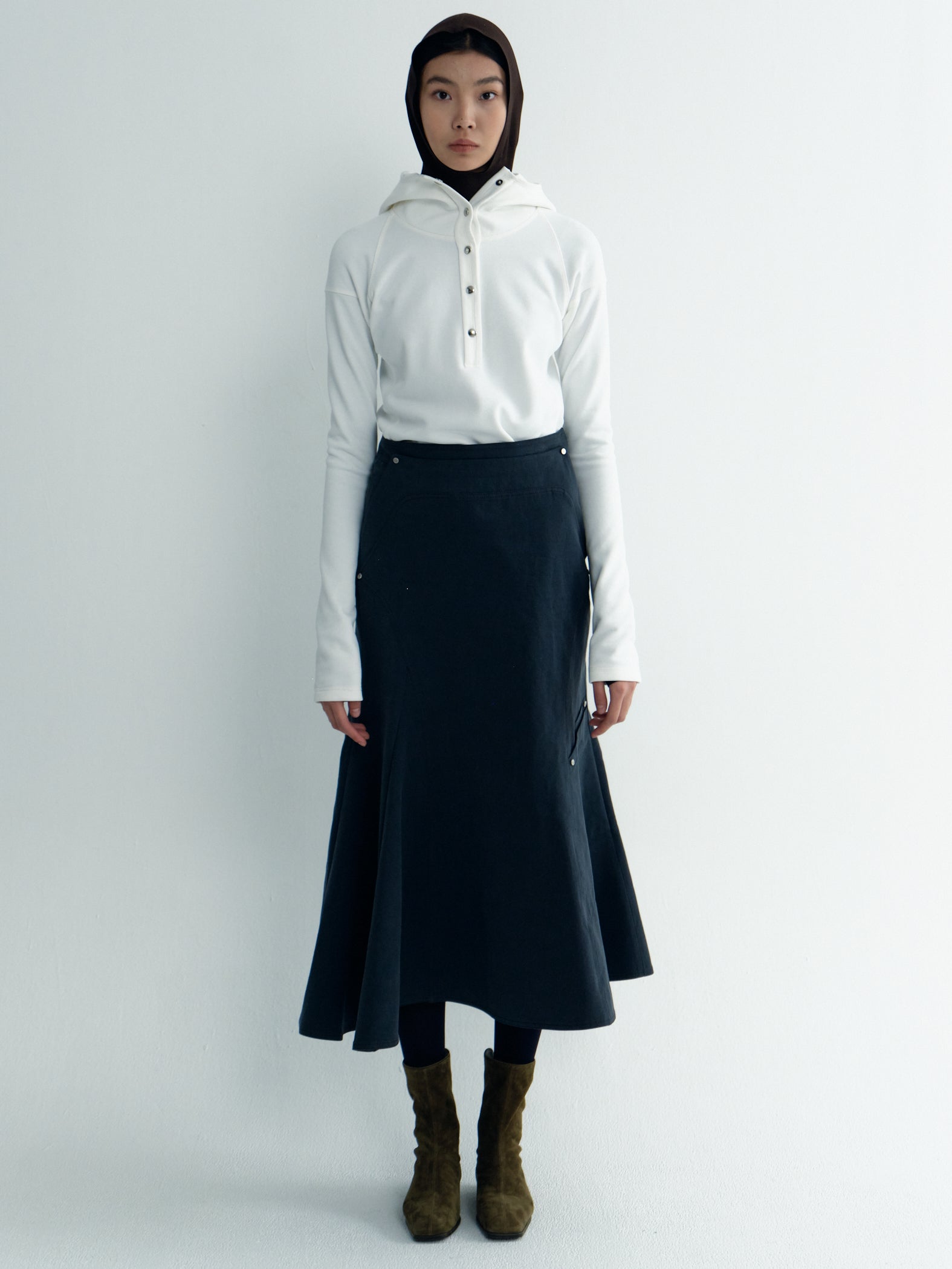 Asymmertric Denim Skirt