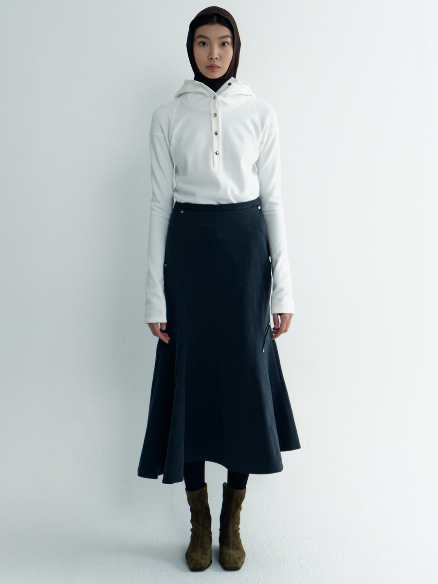 Asymmertric Denim Skirt