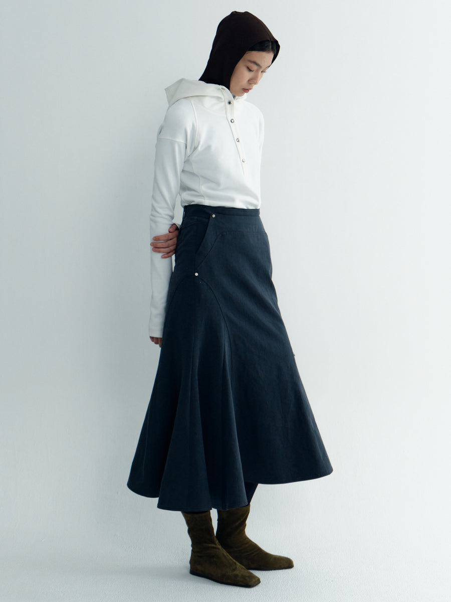 Asymmertric Denim Skirt