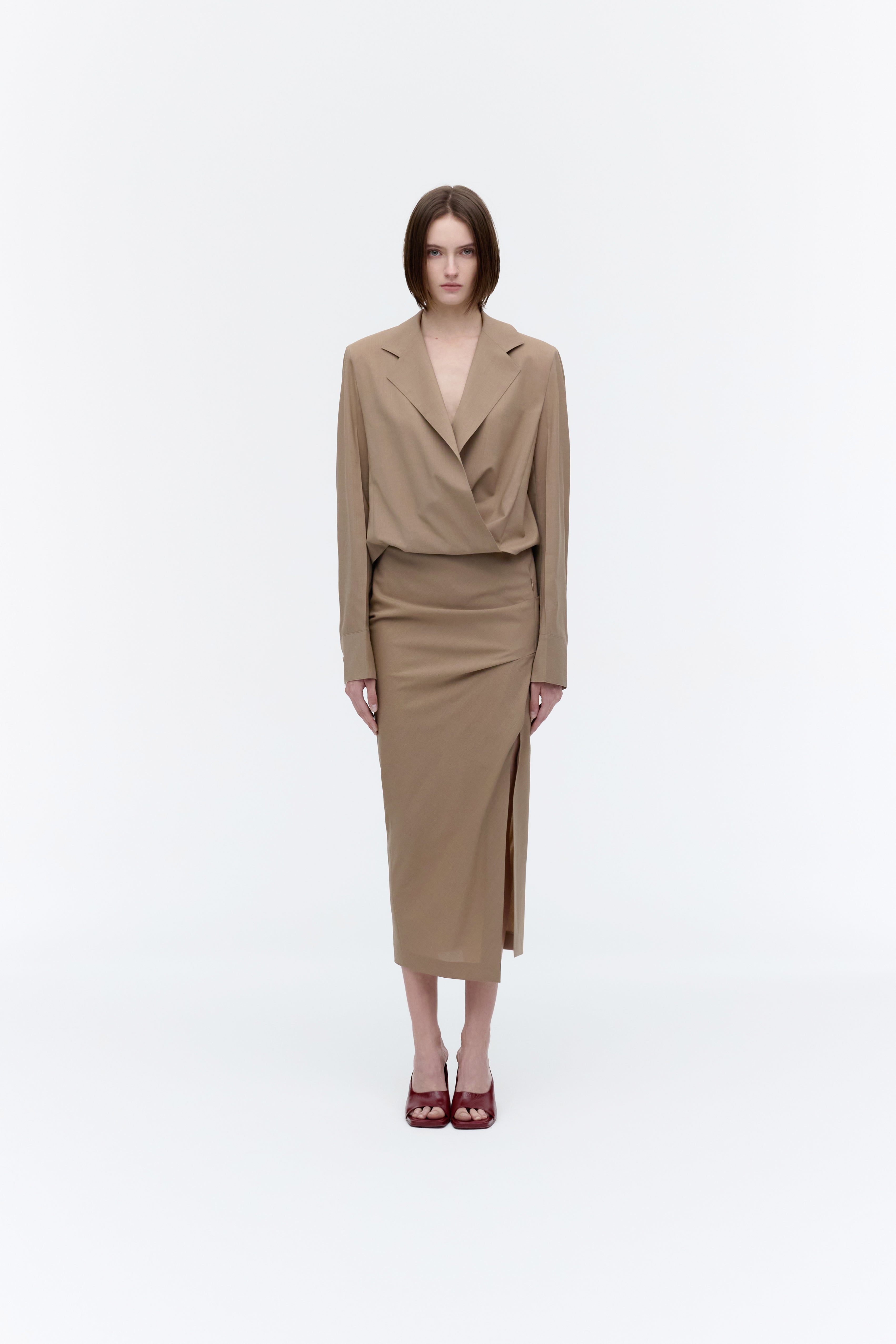 Wrap Style Tailored  Jacket