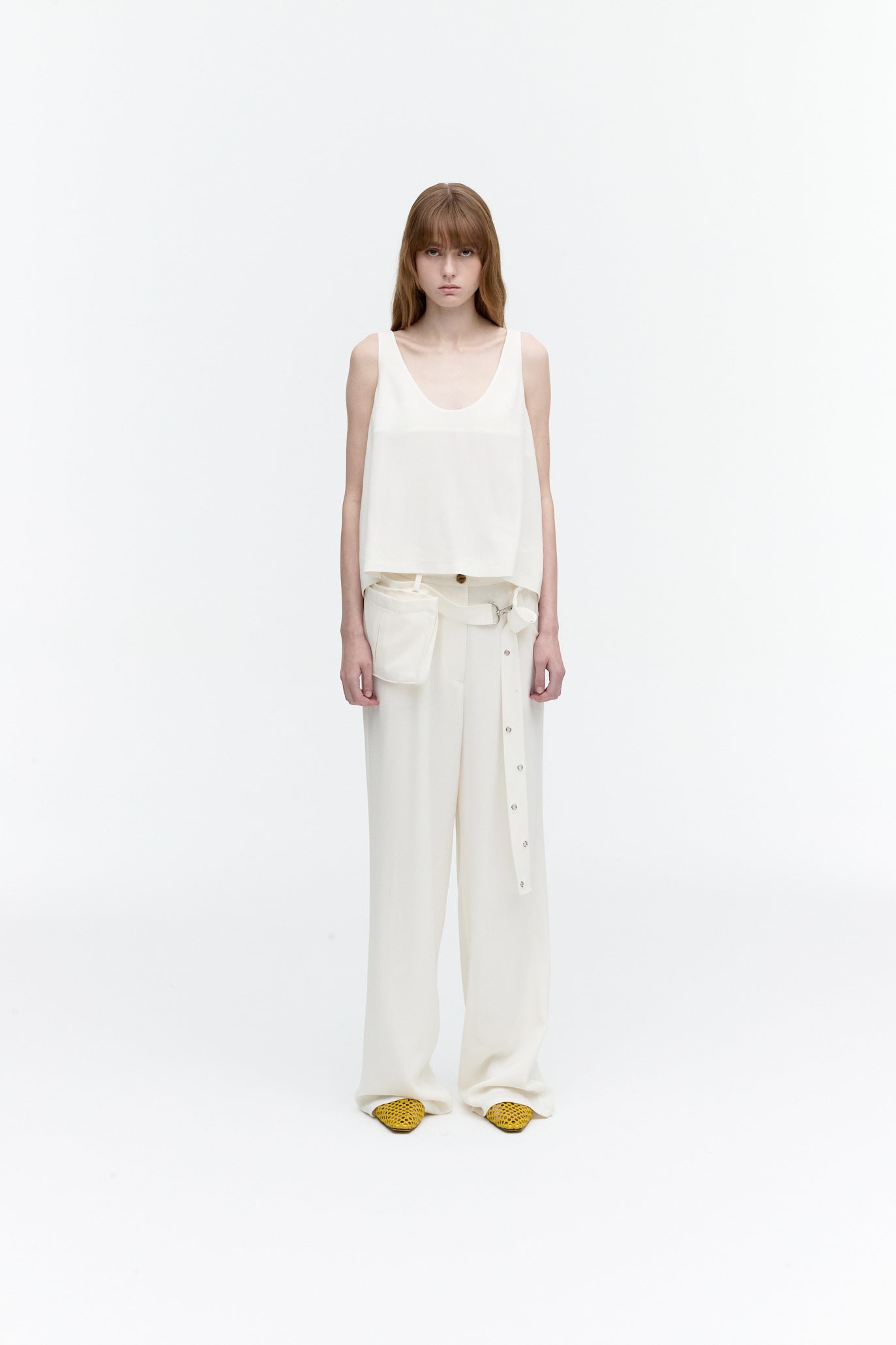 Belted Straight Pants