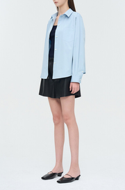 Back Button Loose Fit Shirt