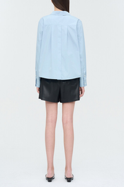 Back Button Loose Fit Shirt