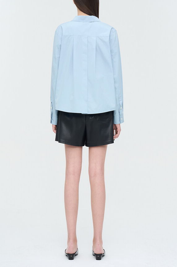 Back Button Loose Fit Shirt