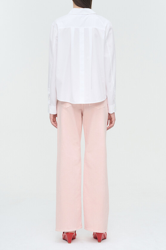 Back Button Loose Fit Shirt