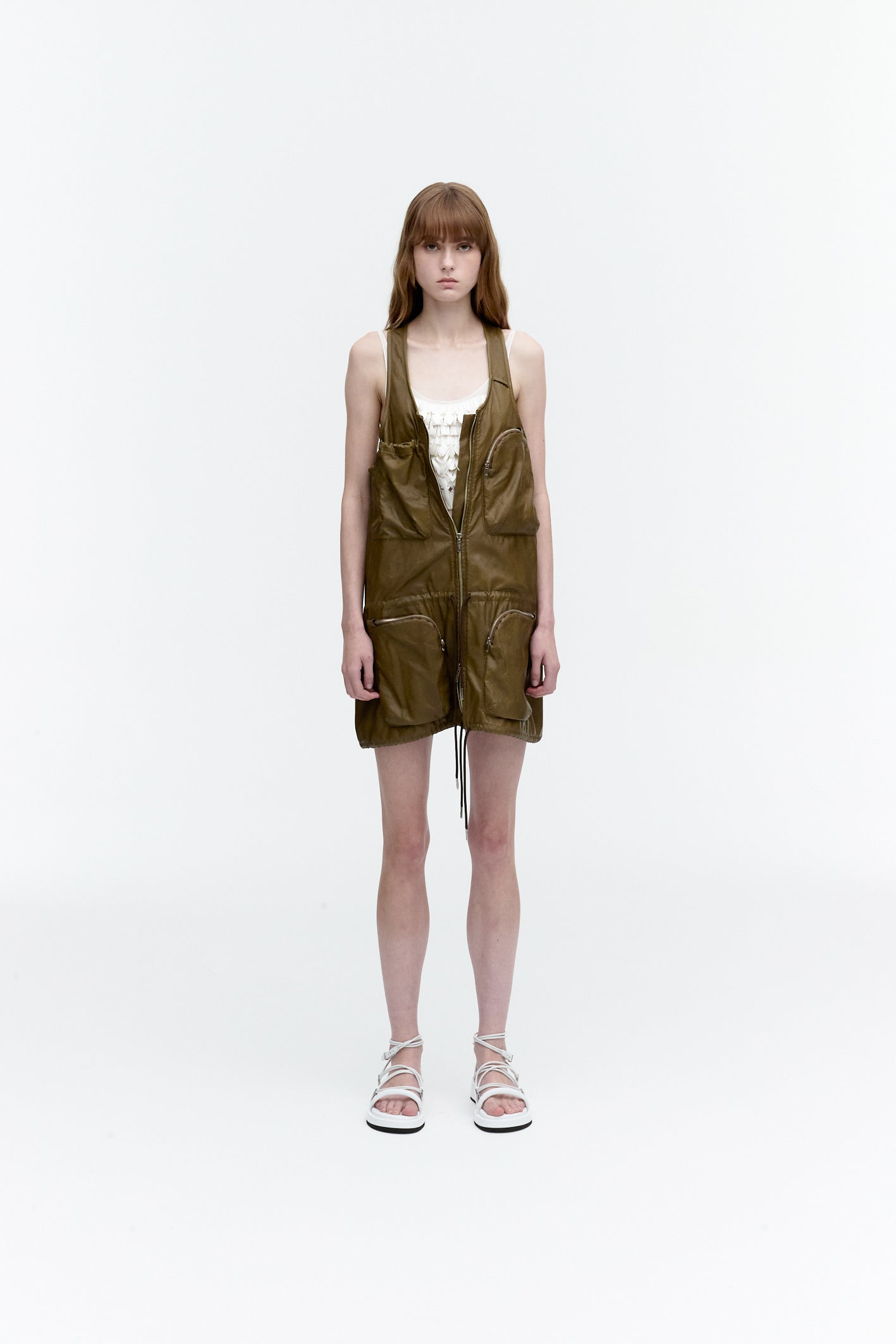 Workwear Style Vest With Volume Pocket Details