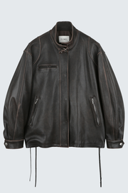 Biker Style Leather Outer