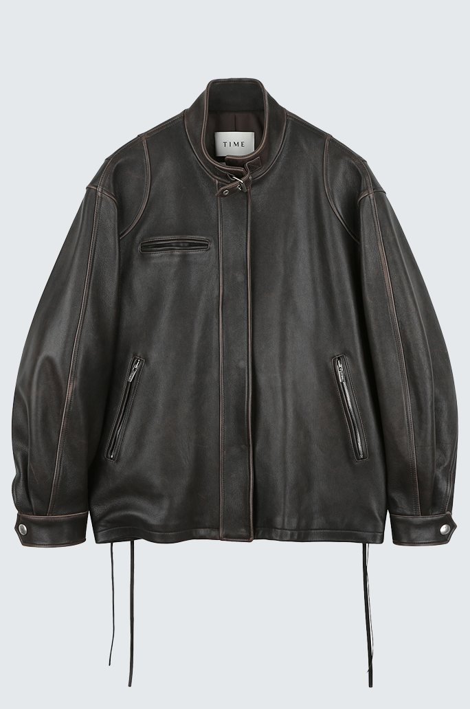 Biker Style Leather Outer