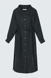 Asymmetric Shirt Dress With Plunging Collar