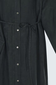 Asymmetric Shirt Dress With Plunging Collar