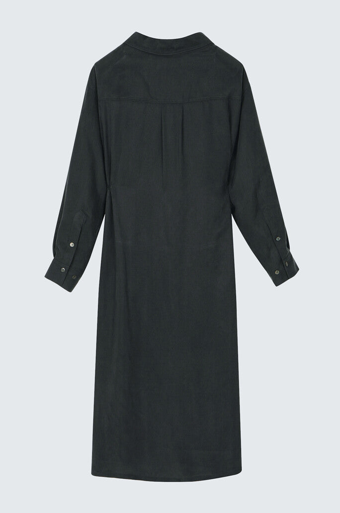 Asymmetric Shirt Dress With Plunging Collar