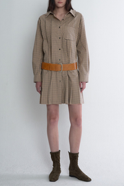 Belted Check Shirt Dress