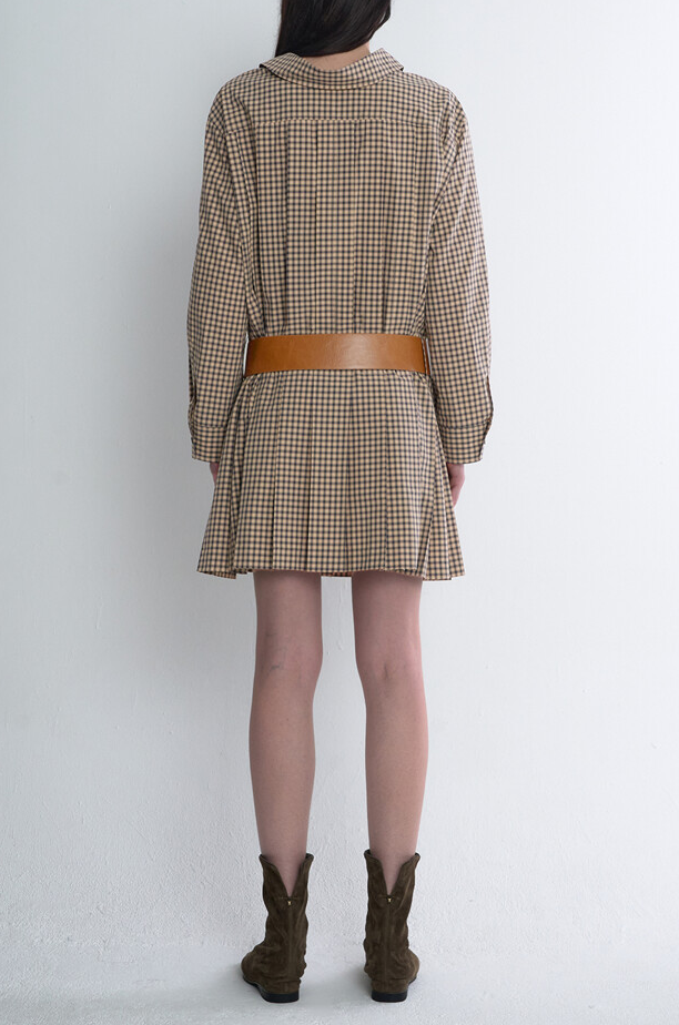 Belted Check Shirt Dress