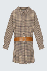 Belted Check Shirt Dress