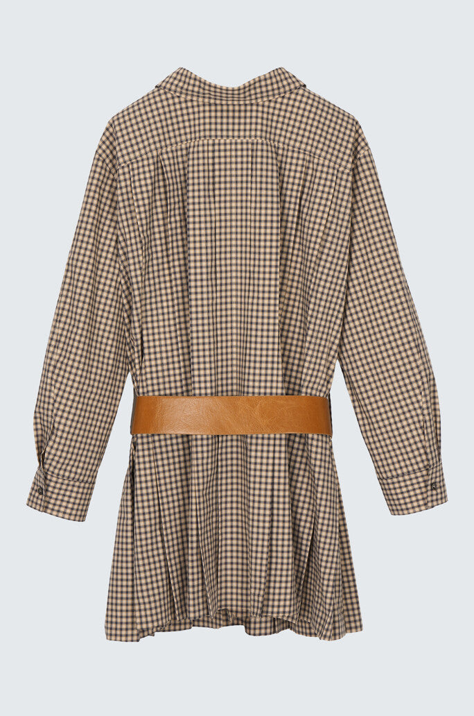 Belted Check Shirt Dress