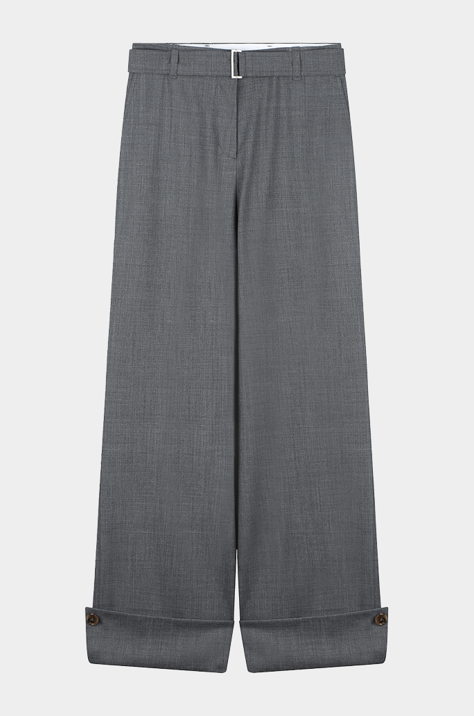 Cuffs-Turnup Belted Pants